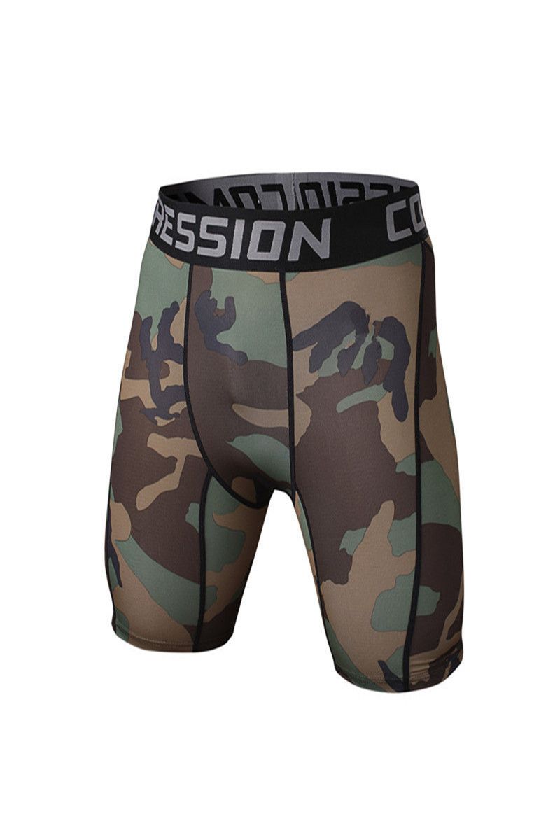 Men's Clothing tight training sports fitness shorts moisture wicking and quick drying running camouflage shorts leggings_viptrois.com