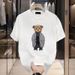 Men's Clothing High-end Heavyweight Cotton Short-sleeved T-shirt Men's Ins Trendy Red Panda Print Versatile Light Luxury Handsome New Summer_viptrois.com