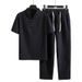 Men's Clothing Summer Linen Suit Cotton And Linen Loose Casual Short Sleeved T Shirt Nine Point Pants Two Piece Suit_viptrois.com