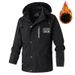 Men’s Plus-Size Workwear Jacket – 95% Cotton Fleece-Lined Winter Coat, Relaxed Fit Hooded Parka (Khaki/Army Green/Black, M-6XL, Warm & Breathable)_viptrois.com