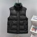 Men's Winter Quilted Vest With Stand Collar, Slim Fit, Thickened Casual Jacket For Big & Tall (Black, Beige)_viptrois.com