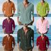 Men's Oversized Hooded Button-Up Shirt – 100% Cotton Long Sleeve Beach Cover-Up With Breathable Linen Feel (S-XXXL, 8 Colors)_viptrois.com