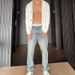 Men's Vintage Washed Blue Jeans - Retro Clean Fit Straight Leg Stretch Denim Pants For Men | Trendy Slim Fit Comfortable Casual Trousers_viptrois.com