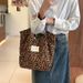 Women's Bags Large Capacity Retro Corduroy Popular Leopard Print Shoulder Bag Casual Underarm Bag Tote Bag Handbag_viptrois.com