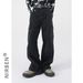 Unisex Streetwear Wide Leg Denim Pants Cargo Jeans with Utility Pockets Loose Fit Washed Blue And Grey for Men And Women_viptrois.com