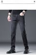 High-end Jeans Men's Autumn And Winter Velvet Slim-fitting Straight Elastic Casual Trousers New Fashion Men's Trousers_viptrois.com