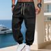 Men’s Heavyweight Fleece-Lined Cargo Joggers – Winter Workwear Pants With Multi-Pockets & Drawstring Waist (Anti-Wrinkle, Black/Navy/Gray)_viptrois.com