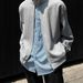 "CleanFit Baseball Jacket – Unisex Oversized Zip-Up Sweater For Streetwear & Couple Outfits (M-3XL, Black/Gray)"_viptrois.com