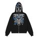 Rhinestone Letter Print Zipper Loose Sweatshirt Y2K Harajuku Oversized Gothic Hip Hop Long Sleeve Sportswear_viptrois.com
