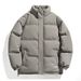 Winter Stand-up Collar Cotton-padded Jackets For Men, Thick And Warm Bread Jackets, Loose And Large-sized Couple Solid-colored Cotton-padded Jackets_viptrois.com