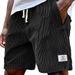 Men's Corduroy 5-Pocket Shorts - Wide Wale Casual Streetwear Knee-Length Shorts With Adjustable Waist For Urban Style & Outdoor Activities_viptrois.com