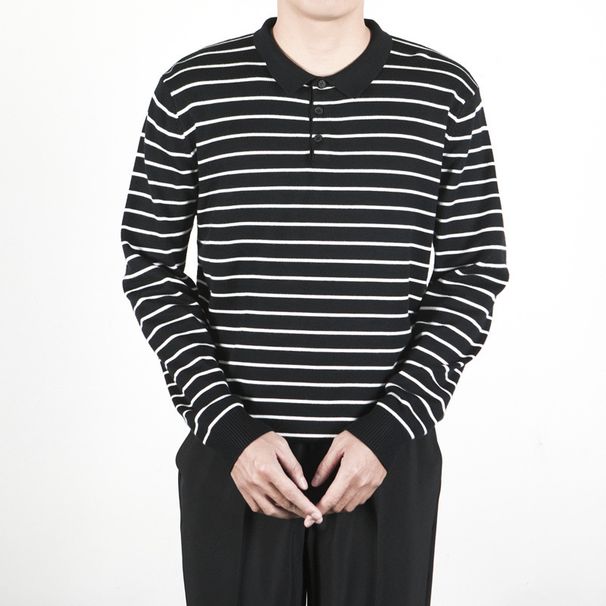 Men's Clothing Spring And Autumn New Lapel Polo Shirt Youth Casual Bottoming Shirt_viptrois.com