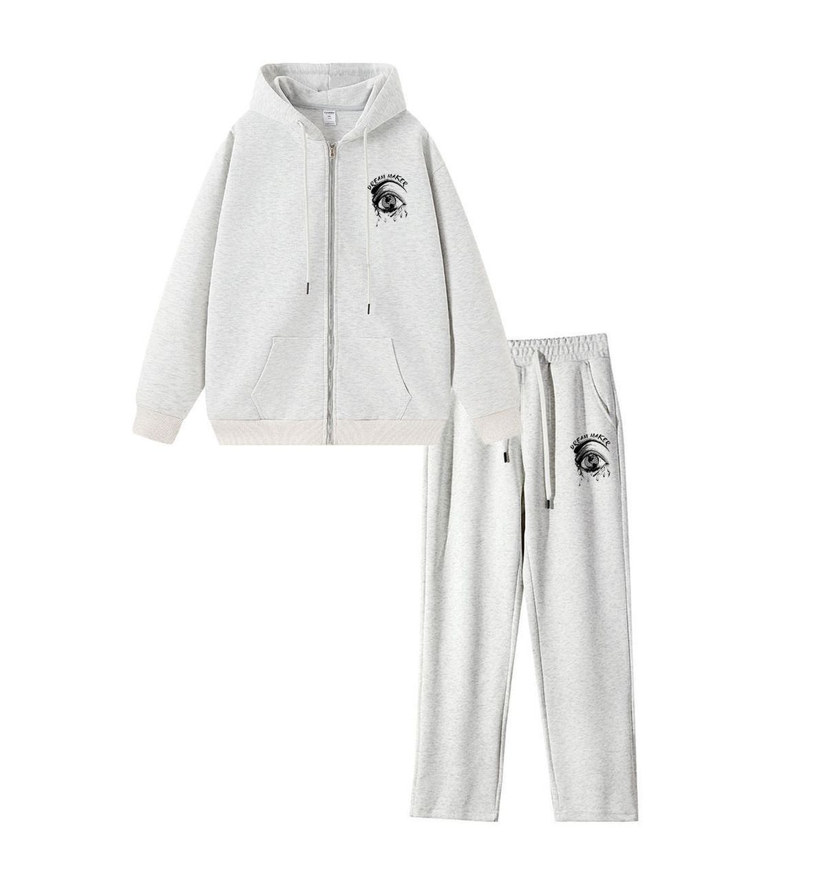 Men's High Quality 400G Heavy Cardigan Suit Earth Eye American Couple Double Pull Trendy Brand Hooded Suit_viptrois.com