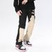 Men’s High-Street Ripped Jeans – Black & White Contrast Slim-Fit Flared Pants With Distressed Detailing_viptrois.com