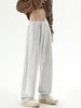Men's Casual Sports Pants Gray Striped Loose Fit Straight Leg Trendy Sweatpants Plus Size Solid Color Long Pants For Spring Autumn_viptrois.com
