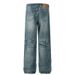 Men's Clothing High Street Retro Blue Washed Distressed Wide Leg Jeans For Men And Women Loose Straight American Trendy Brand Straight_viptrois.com