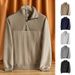 Cross-Border European And American Casual Stand Collar Zipper Pullover Solid Color Loose Knitted Patchwork_viptrois.com