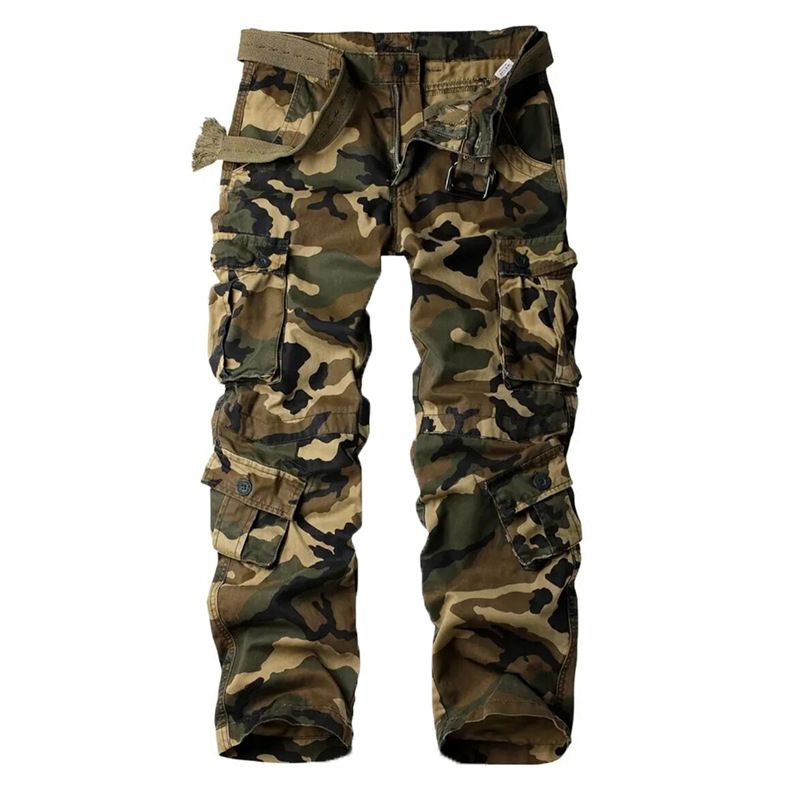 Men's Cotton Camouflage Cargo Pants Straight Leg Loose Casual Pants Wear Wear Wear Pants Men_viptrois.com