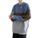 New striped sweater for men, trendy loose round neck knit sweater for autumn and winter, lazy style, personalized Harajuku_viptrois.com