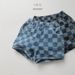Mother & Kids Summer new Korean version of children's plaid denim shorts for boys and girls all-match retro casual pants_viptrois.com