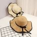 Korean Summer Women S Straw Sweet Bow Wave Big Edge Travel Beach Hat_viptrois.com