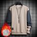 Men's Sweater Spring And Autumn Long-sleeved T-shirt Youth Trendy Brand Autumn And Winter Velvet Crew Neck Pullover Bottoming Shirt On Clothes_viptrois.com