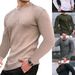 Men's Slim Fit Long Sleeve Casual T-Shirt With Checkered Pattern - Soft Polyester Crew Neck Top For Autumn/Winter (S-XXXL)_viptrois.com
