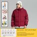 Color Block Windproof Hooded Padded Coat - Thickened Warm Loose Fit Parka For Outdoor Sports & Casual Streetwear_viptrois.com