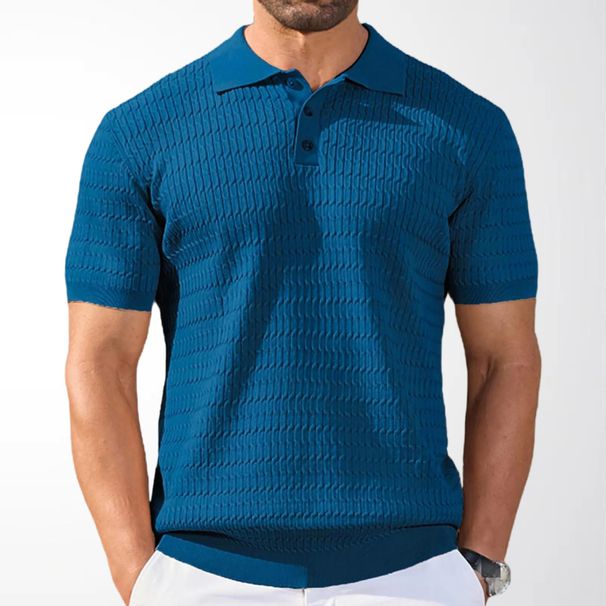 2026 New Style Men's European Style Spring/Summer Short-Sleeved Knitted Shirt - Muscular Hard-Hero Casual Hooded Polo Shirt_viptrois.com