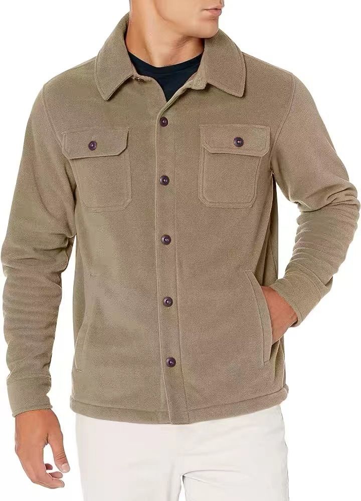 Men's Utility Shirt Jacket - Multi-Pocket Military Style Workwear Coat With Moisture-Wicking Lining - Slim Fit Long Sleeve Stand Collar_viptrois.com
