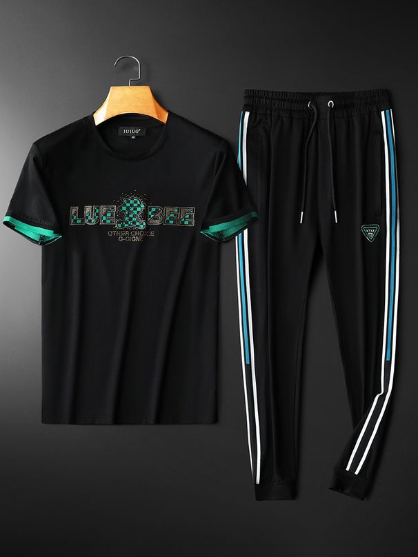 Men's casual suit short sleeve T-shirt and trousers_viptrois.com