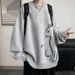 Hong Kong Style Men's Fleece Thickened Sweater Crew Neck Autumn Trendy Brand Loose Pullover Top Ins_viptrois.com