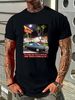 In N Out Burger Las Vegas 2 Palm Trees Classic Cars Drive Thru Black T-Shirt L Homme Stylish Top For Everyday Wear Summer Fashion Breathable_viptrois.com