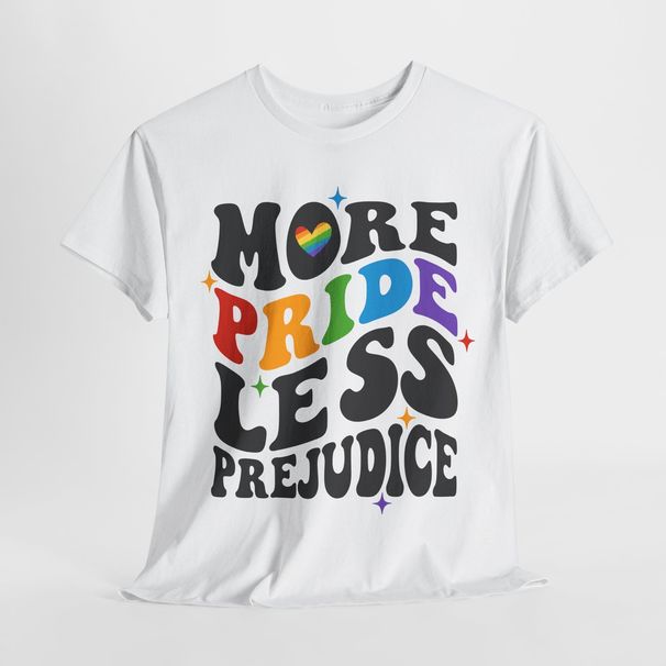 Colorful LGBTQ+ Pride Shirt | Love Acceptance Tee | MORE PRIDE LESS PREJUDICE_viptrois.com