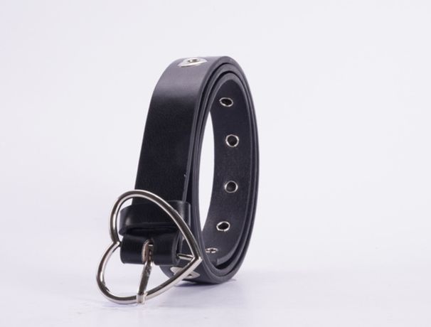 Labelable Love Buckle Decoration Women's Jeans Belt Fashionable Heart Shaped Air Eyelet Hollow Belt_viptrois.com