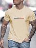 Men's Fashion Short-sleeved T-shirts Summer Slim-fit Pure Cotton Printed T-shirts Trendy Casual Versatile Tops_viptrois.com
