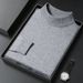 Men's Clothing Live Broadcast Half Turtleneck Long Sleeved Knitted Sweater Men's Autumn And Winter New Solid Color Warm Bottoming Shirt Men_viptrois.com