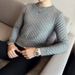 1 Sweater For Men, Thickened Round Neck Pullover, Jacquard High-Quality Sweater, Slim Fit Stretch Knitted Top Wholesale_viptrois.com