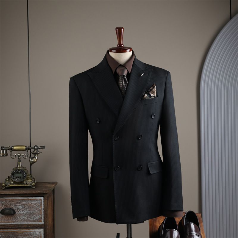 Men's Clothing Striped Suit Business Suit Striped Suit Set Business Formal Wear Groom Wedding Suit Blazer Slim Fit Tuxedo With Vest Options_viptrois.com