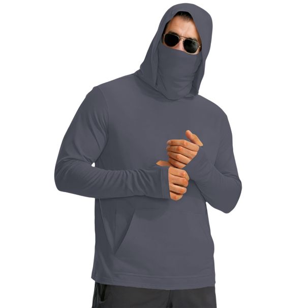 Sudadera Con Capucha UPF 50+ Para Hombre, Manga Larga, Ligera Y Transpirable, Para Pesca Y Aire Libre_viptrois.com