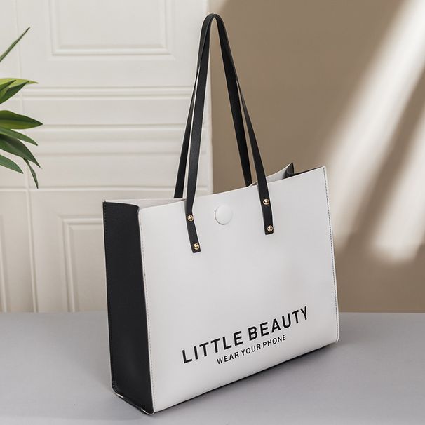 Fashion Letter Print Tote Bag - Large Spacious Shoulder Bag For Women, Stylish Carryall Purse_viptrois.com