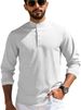 Men's Clothing Hot Sale Spring And Autumn Men's Polo Shirt Long Sleeve Casual Breathable Waffle Long Sleeve Henry Placket Shirt_viptrois.com