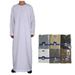 Men's Clothing men's robe solid color pocket design round neck long clothing_viptrois.com