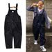 Color Contrast Patchwork Overalls Men's Pocket Suspenders Casual Denim Pants_viptrois.com