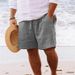 Men's Clothing Men's Summer Cotton And Linen Shorts Drawstring Elastic Straight Leg Solid Color Breathable Daily Beach Leisure Large Size Shorts_viptrois.com