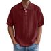 Men's Clothing Spring And Summer Loose Texture Polo Shirt Retro Lapel T Shirt Breathable Men's Short Sleeved Shirt_viptrois.com