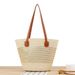 Striped Large Capacity Tote Bag with Premium Texture Hand Woven Beach Bag Versatile Shoulder Bag Suitable for Vacation Travel_viptrois.com