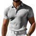 Men's Summer New Style European And American Fashion Classic Comfortable Breathable Waffle Solid Color Top T-shirt Polo Shirt_viptrois.com