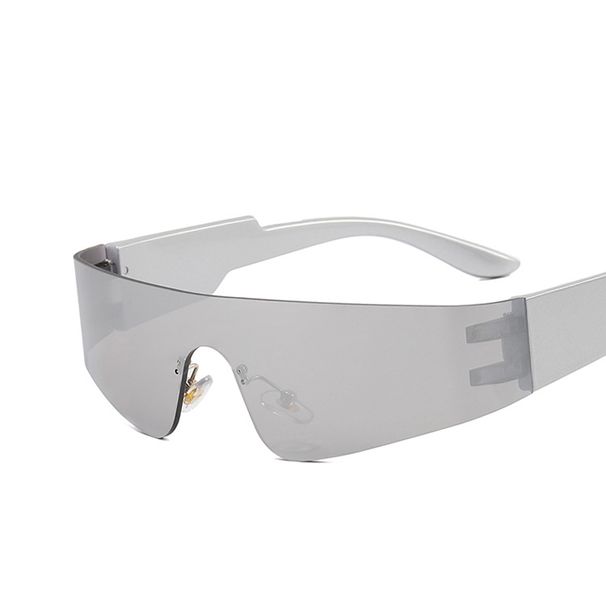 Frameless Futuristic Sunglasses - Women's Punk Sporty Shades With One-Piece Design Trendy UV400 Protection Glasses_viptrois.com