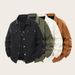 Men's Retro Style Corduroy Jacket - Slim Fit Turn-Down Collar Casual Blazer For Spring & Autumn (White, Black, Army Green, Caramel)_viptrois.com
